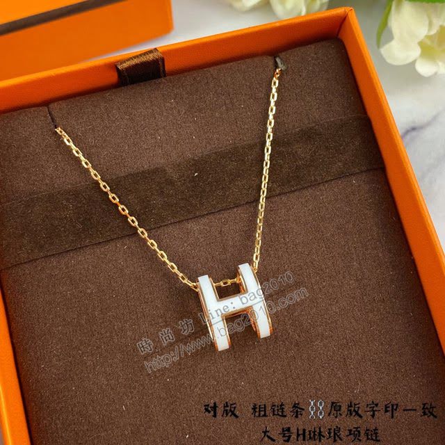 Hermes首飾品 愛馬仕H琳琅大號項鏈 Hermes對版粗鏈條女士項鏈  zgh1532